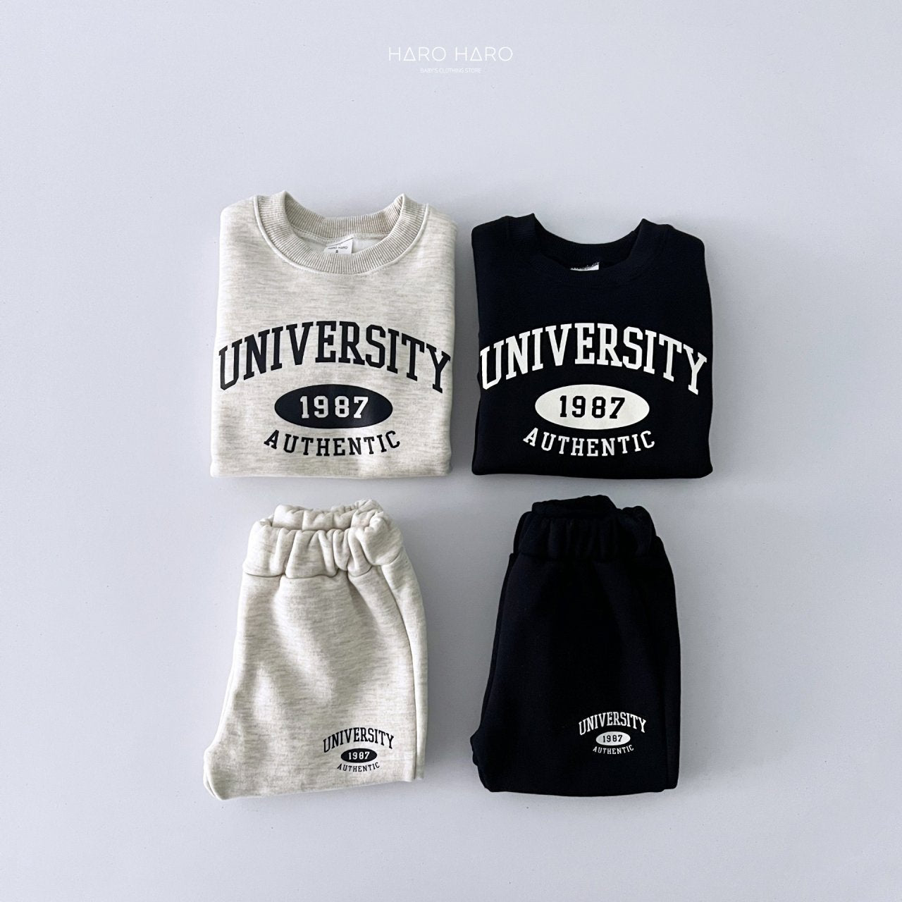 University Top Bottom Set [Oatmeal/S(2-3yr)]