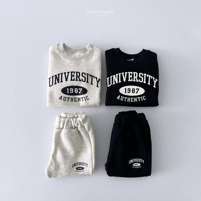 University Top Bottom Set [Oatmeal/S(2-3yr)]