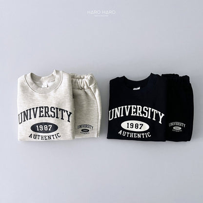 University Top Bottom Set [Oatmeal/S(2-3yr)]