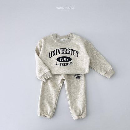 University Top Bottom Set [Oatmeal/S(2-3yr)]