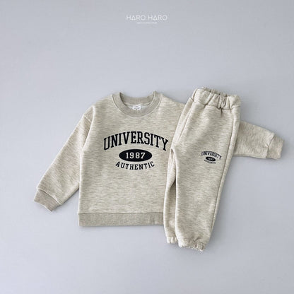 University Top Bottom Set [Oatmeal/S(2-3yr)]