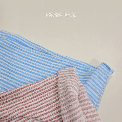 [PRE-ORDER] Cool Stripe Frill Top Bottom Set