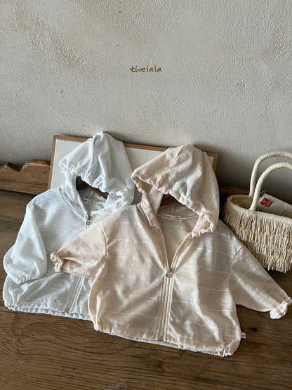 Beach Hoodie Zip-Up Jacket [White/XS(1-2yr)]