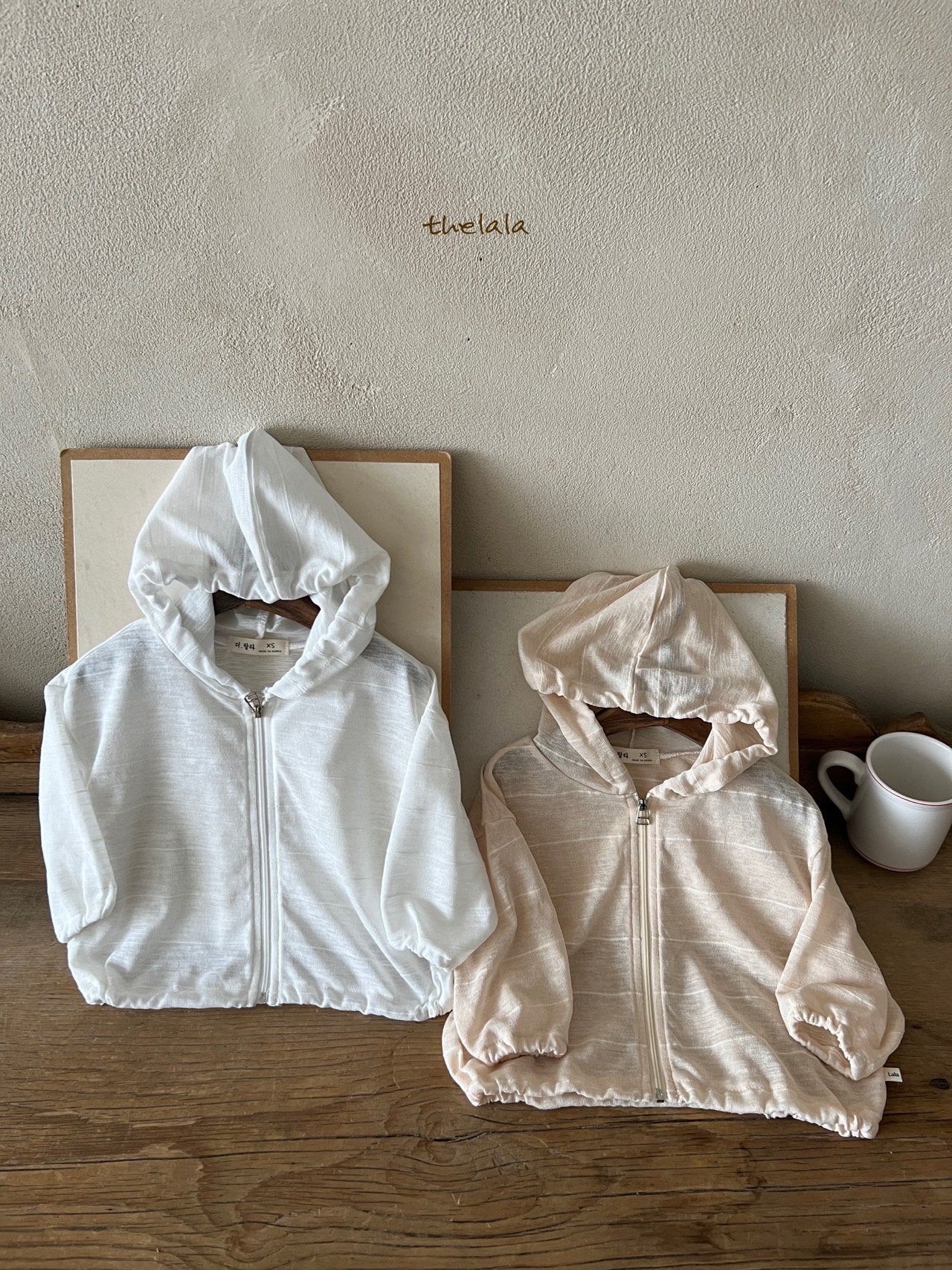 Beach Hoodie Zip-Up Jacket [White/XS(1-2yr)]