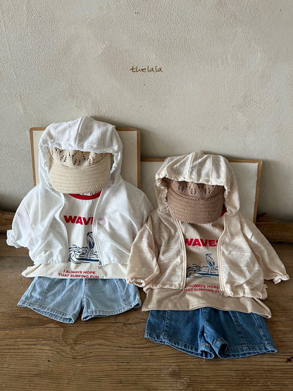 Beach Hoodie Zip-Up Jacket [White/XS(1-2yr)]