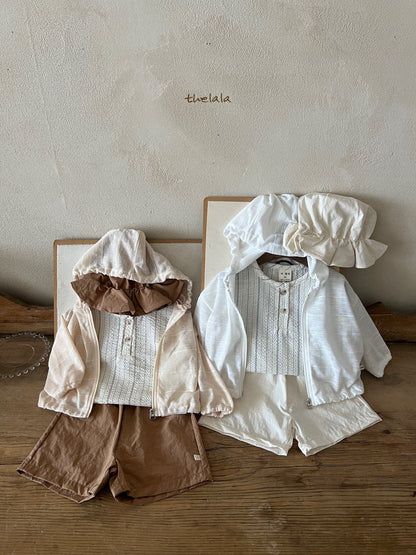 Beach Hoodie Zip-Up Jacket [White/XS(1-2yr)]