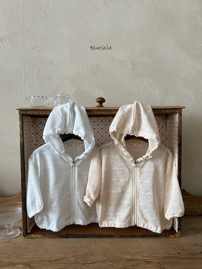 Beach Hoodie Zip-Up Jacket [White/XS(1-2yr)]