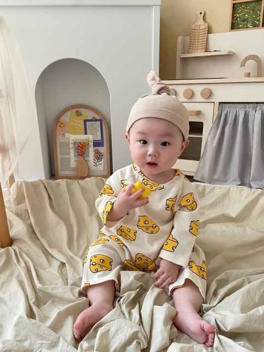 [PRE-ORDER] Cheese Body Suit + Bonnet Set