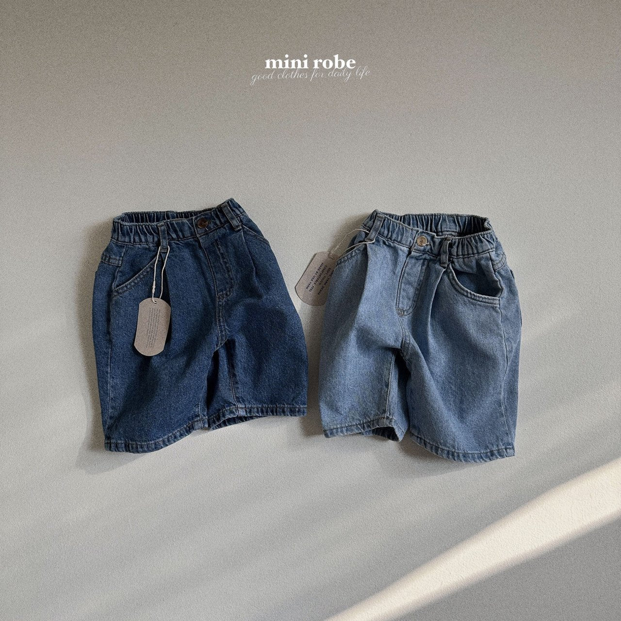 Pin-Tuck Denim Pants [Light Denim/XL(3-4yr)]