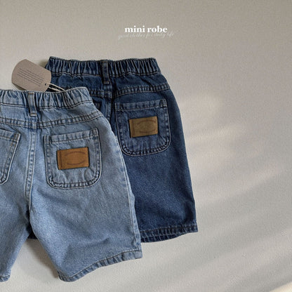 Pin-Tuck Denim Pants [Light Denim/XL(3-4yr)]