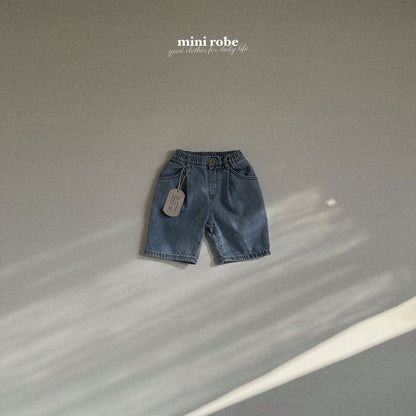 Pin-Tuck Denim Pants [Light Denim/XL(3-4yr)]