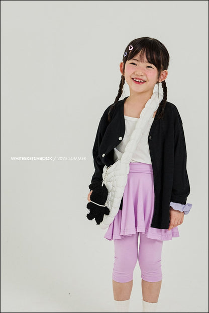 Skirt 3/4 Leggings [Melange Grey,Black/L(4-5yr)]