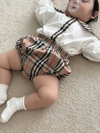 [PRE-ORDER] Check Baby Shirts + Bloomer Set