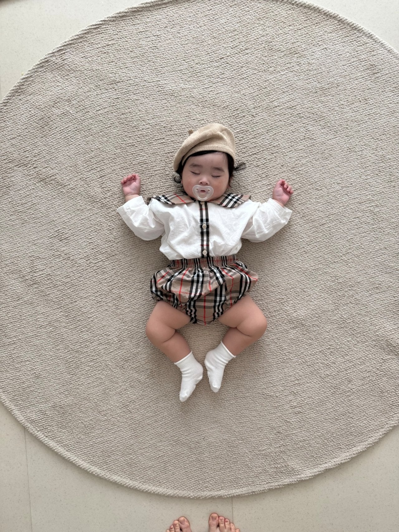 [PRE-ORDER] Check Baby Shirts + Bloomer Set