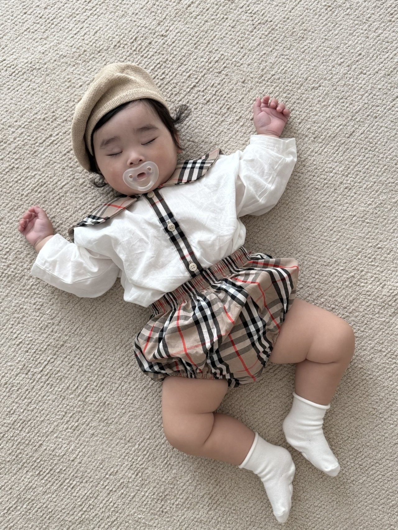 [PRE-ORDER] Check Baby Shirts + Bloomer Set