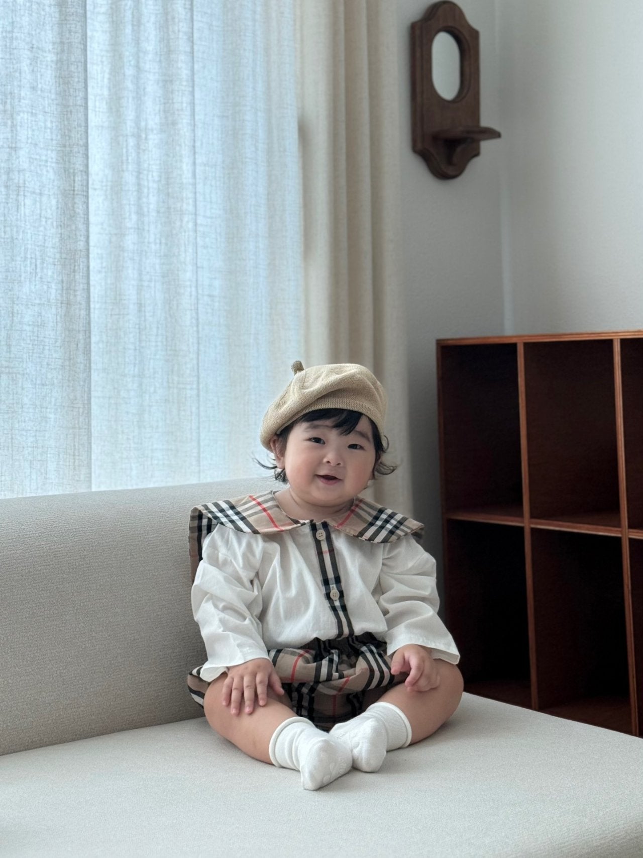 [PRE-ORDER] Check Baby Shirts + Bloomer Set