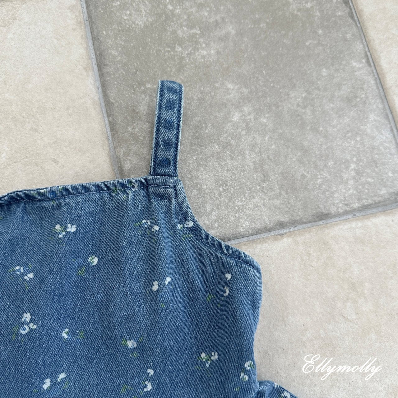 [PRE-ORDER] Denim Floral Big Pocket Dress