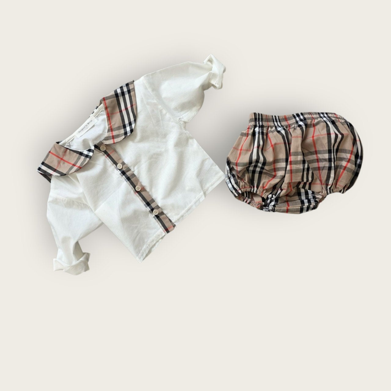 [PRE-ORDER] Check Baby Shirts + Bloomer Set