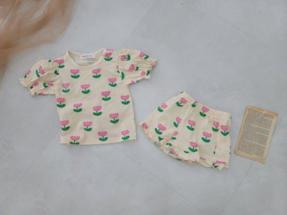 [PRE-ORDER] Tulip Frill Top Bottom Set