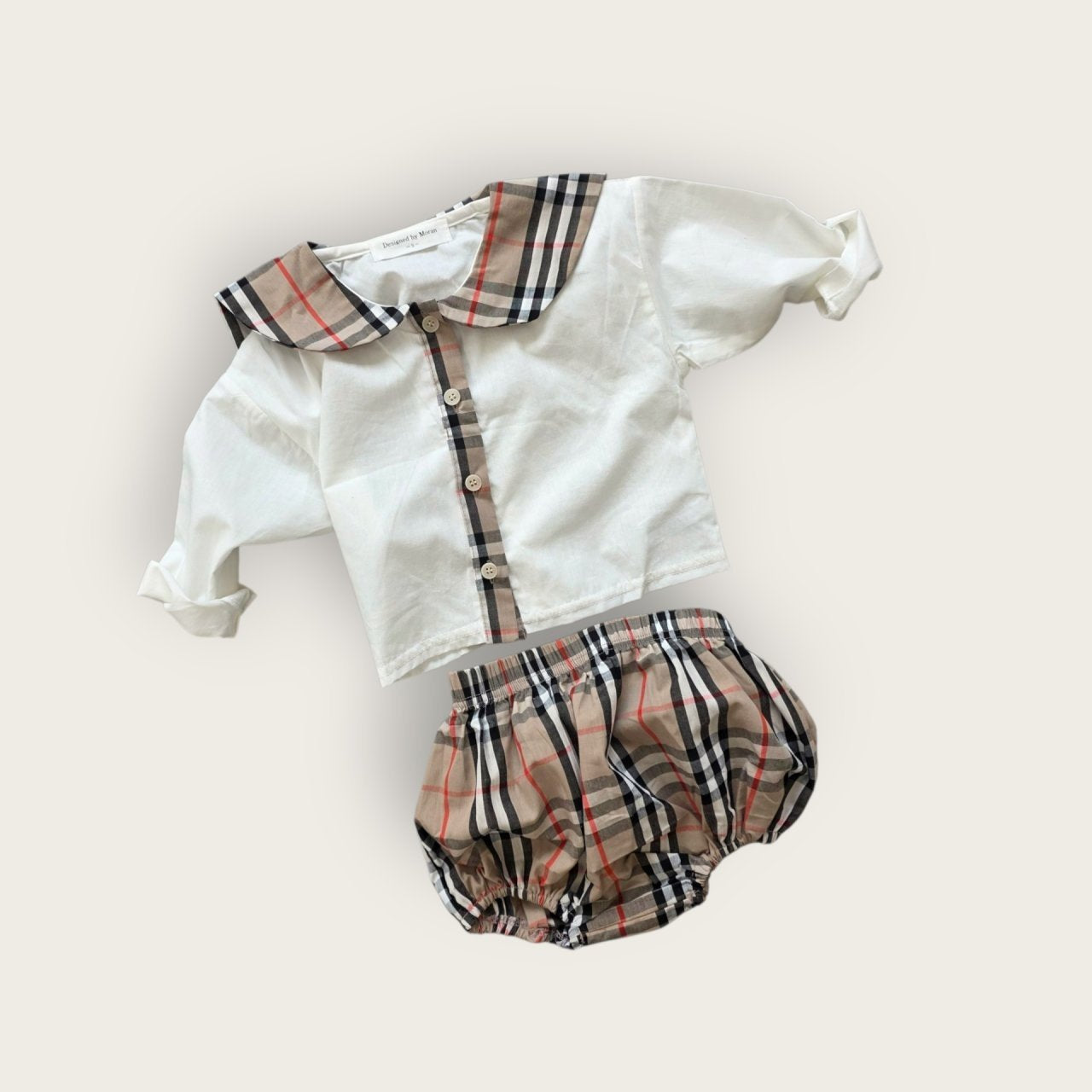 [PRE-ORDER] Check Baby Shirts + Bloomer Set