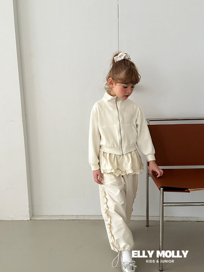 Woven Rose Frill Pants [Black/L(4-5yr)]