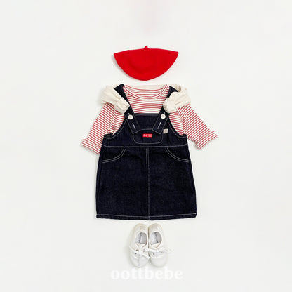 [PRE-ORDER] Denim Suspender Dress