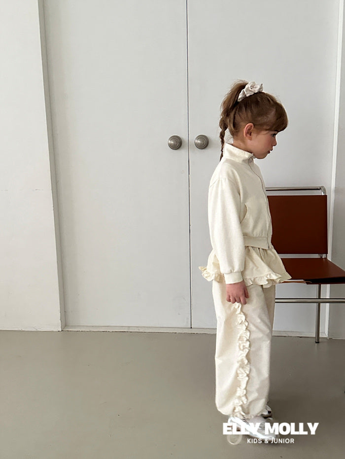Woven Rose Frill Pants [Black/L(4-5yr)]