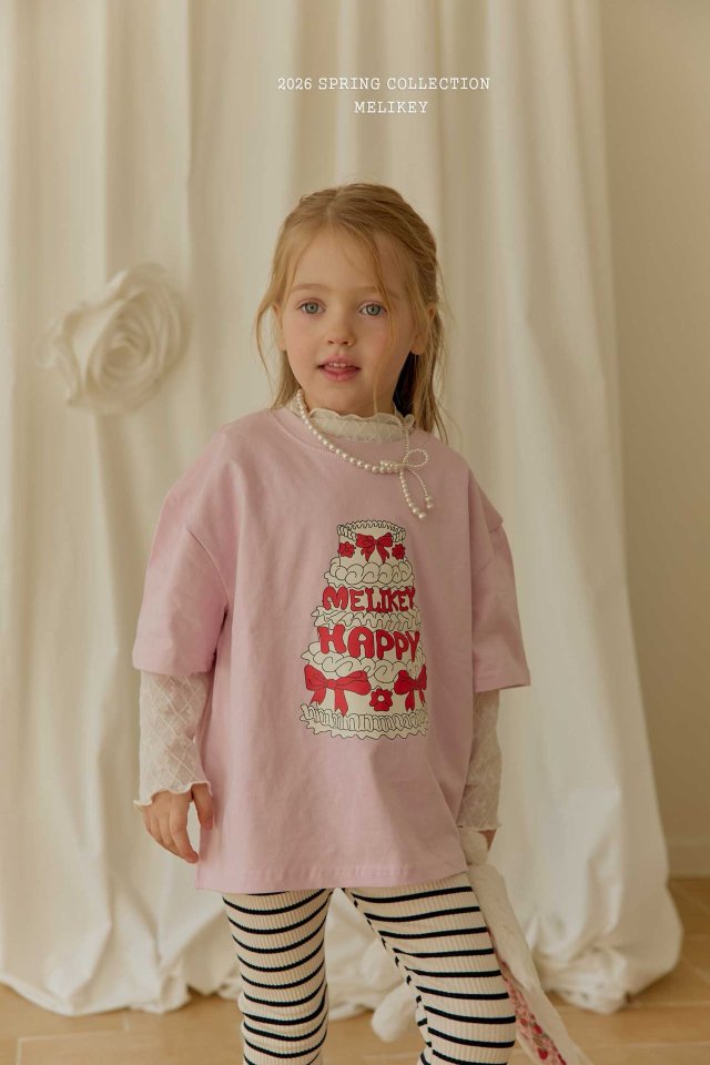 Cake T-Shirts [Pink/JS(8-9yr)]