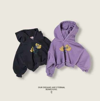 [PRE-ORDER] Yellow Floral Crop Hoodie Sweatshirts