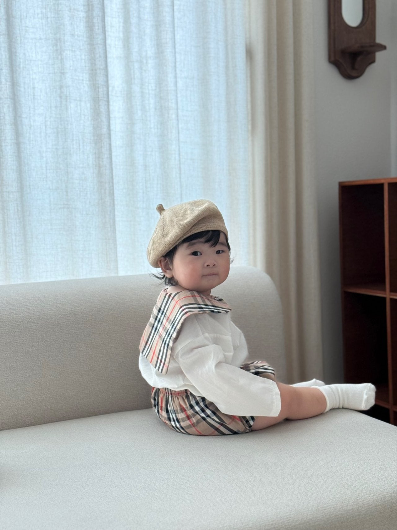 [PRE-ORDER] Check Baby Shirts + Bloomer Set