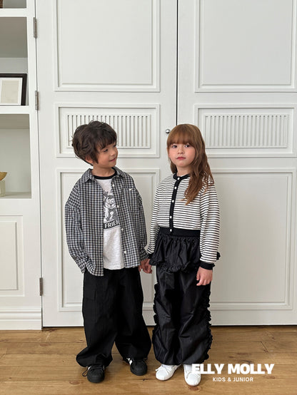 Woven Rose Frill Pants [Black/L(4-5yr)]