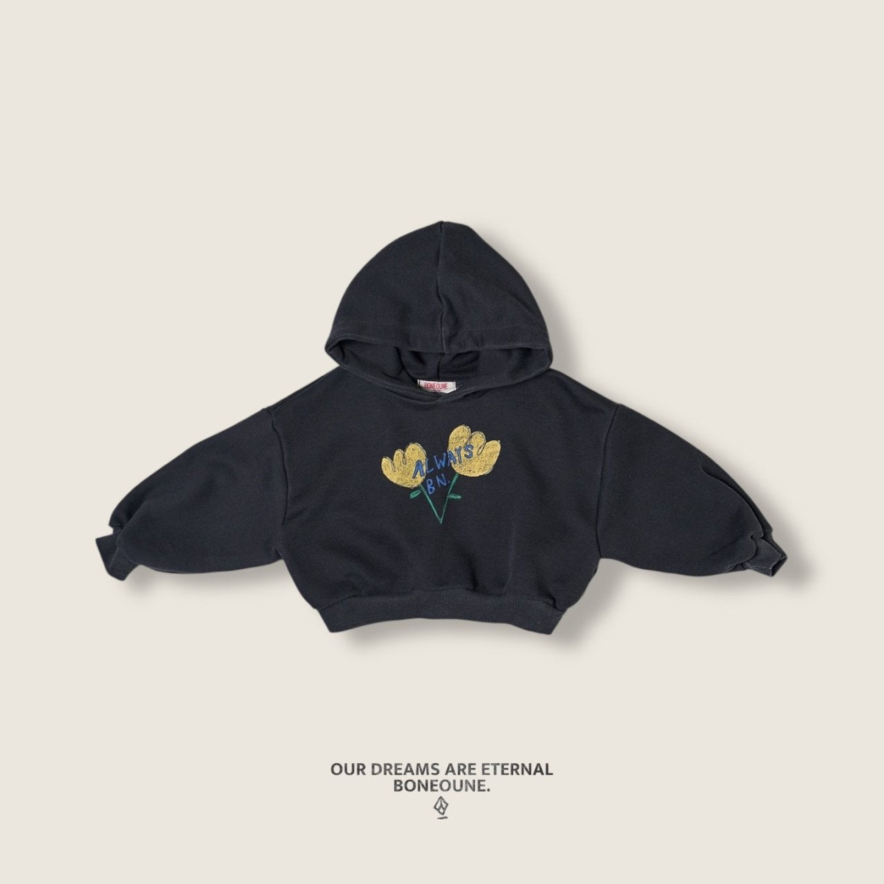 [PRE-ORDER] Yellow Floral Crop Hoodie Sweatshirts