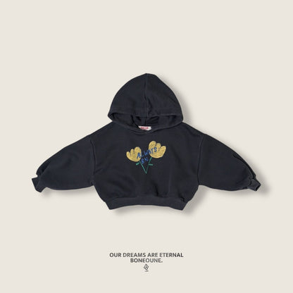 [PRE-ORDER] Yellow Floral Crop Hoodie Sweatshirts