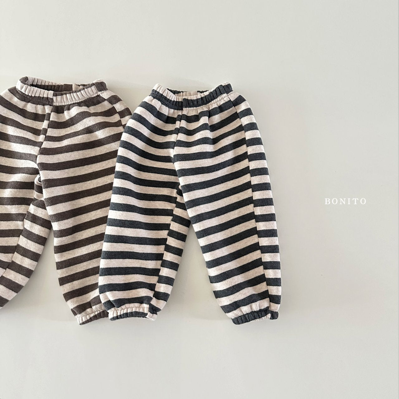 Stripe Jogger Pants [Brown/S(2-3yr)]