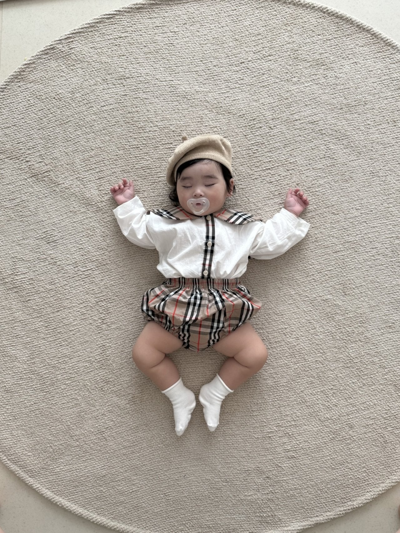 [PRE-ORDER] Check Baby Shirts + Bloomer Set