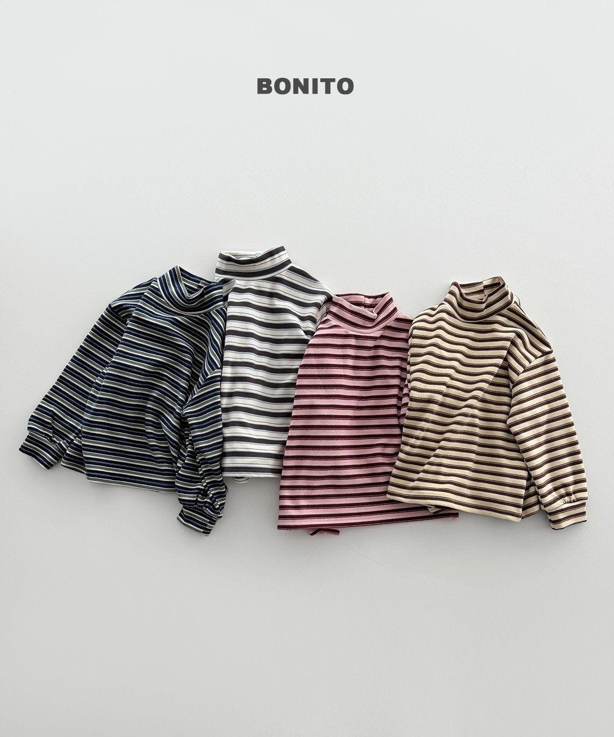 [PRE-ORDER] Retro Loose Stripe Turtleneck T-Shirts