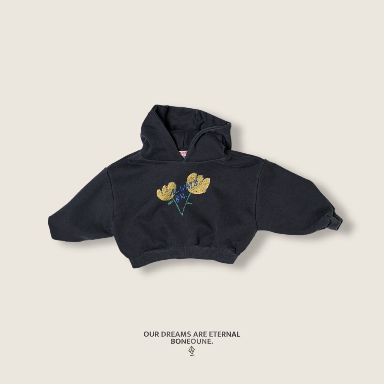 [PRE-ORDER] Yellow Floral Crop Hoodie Sweatshirts