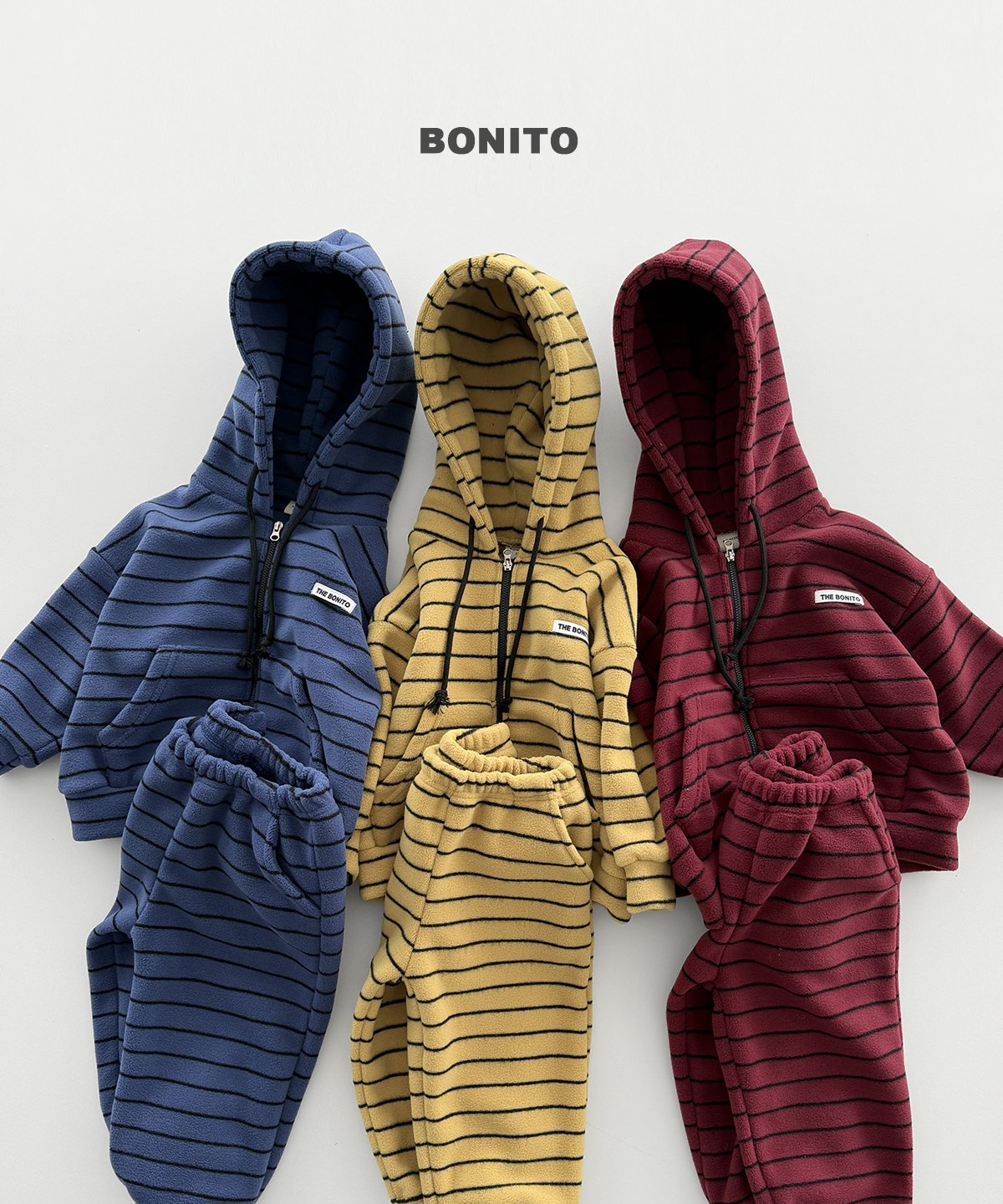 [PRE-ORDER] We Stripe Hoodie Jacket Bottom Set