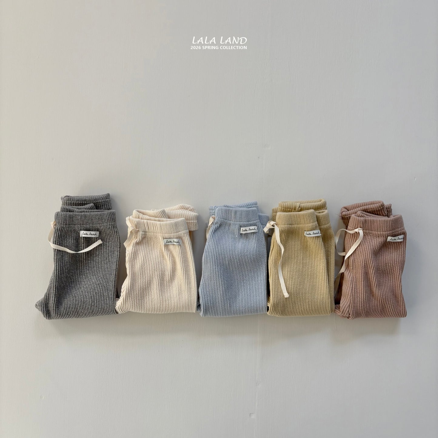 Cozy Ribbed Leggings [Blue, Beige/M(3-4yr)]