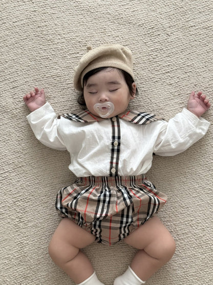 [PRE-ORDER] Check Baby Shirts + Bloomer Set