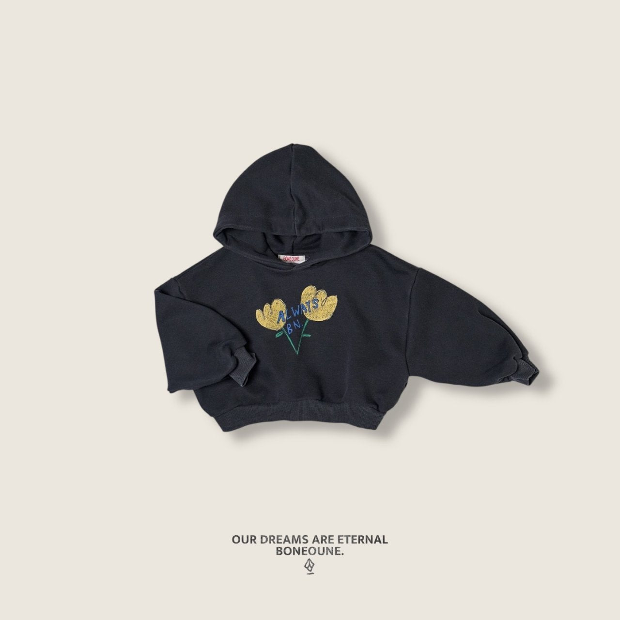 [PRE-ORDER] Yellow Floral Crop Hoodie Sweatshirts