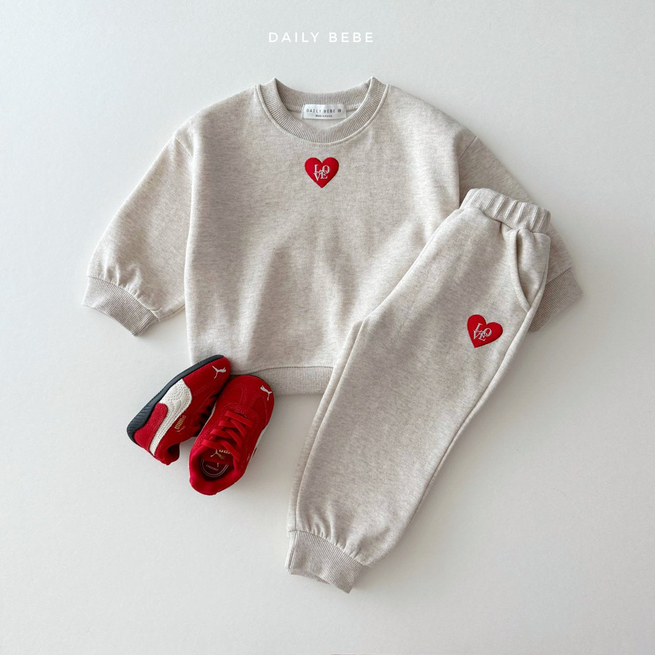 [PRE-ORDER] Love Embroidery Top Bottom Set