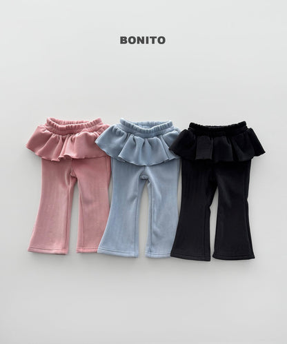 [PRE-ORDER] Velour Frill Boot-Cut Pants