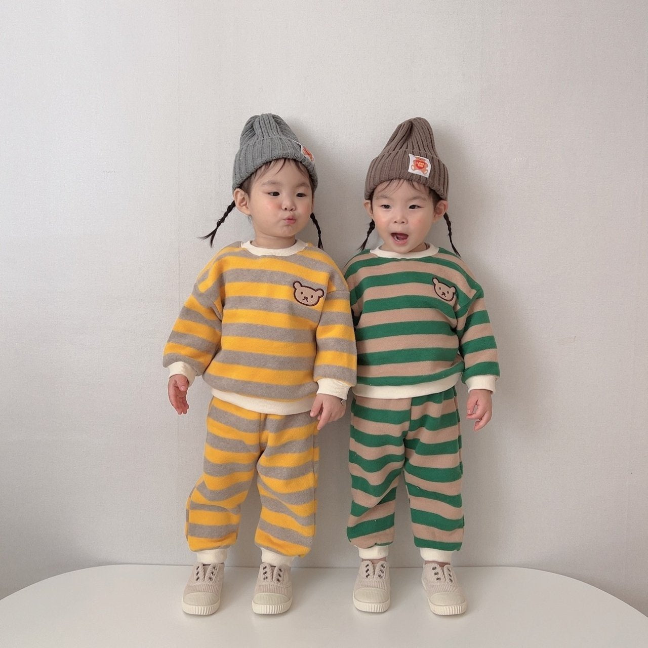 [PRE-ORDER] Stripe Bear Top Bottom Set