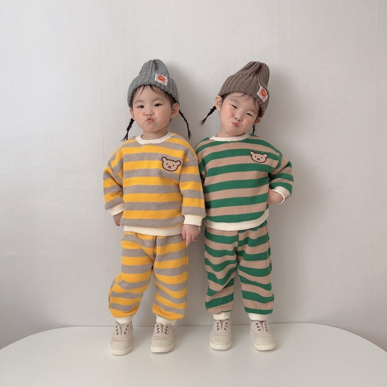 [PRE-ORDER] Stripe Bear Top Bottom Set