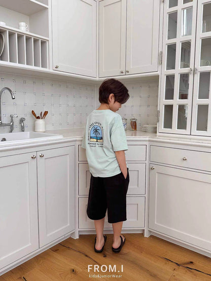 Palm Tree T-Shirts [Mint/S(3-4yr), JL(10-12yr)]