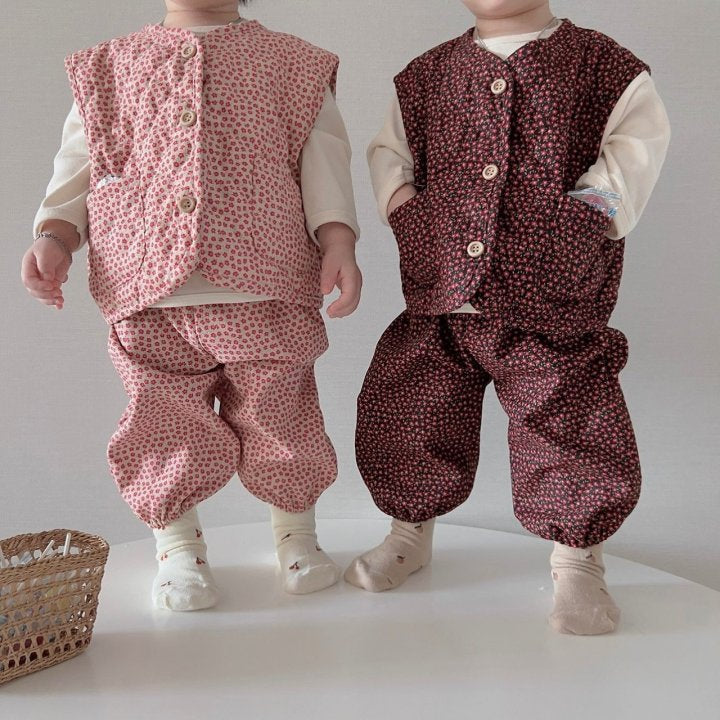 [PRE-ORDER] Floral Vest Bottom Set