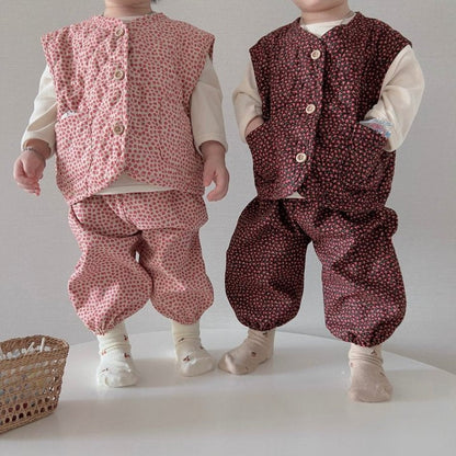 [PRE-ORDER] Floral Vest Bottom Set