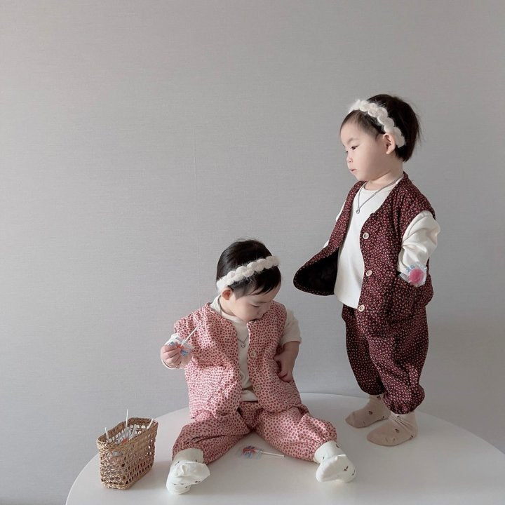 [PRE-ORDER] Floral Vest Bottom Set