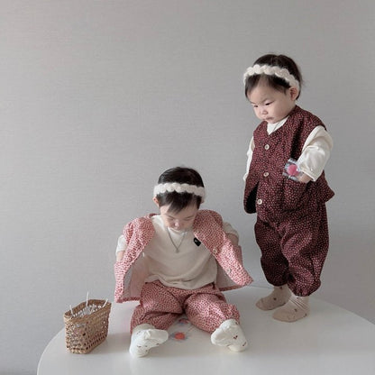 [PRE-ORDER] Floral Vest Bottom Set